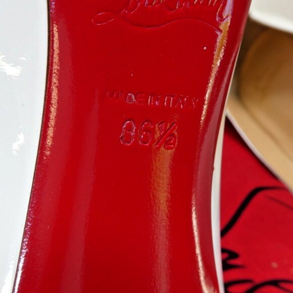 Christian Louboutin White Patent Leather Hot Chick Pumps - Picture 7 of 7